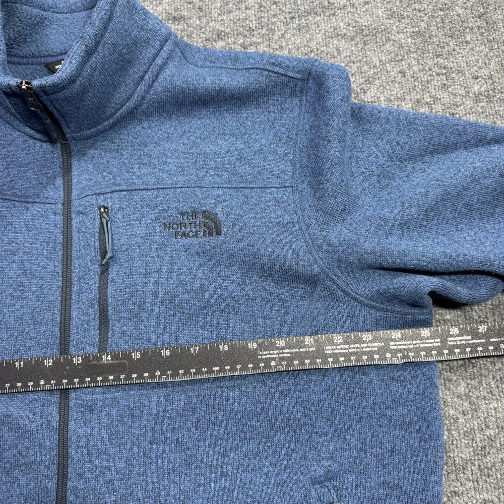 The North Face Gordon Lyons Full Zip Jacket Mens XL Blue Heather Fleece Sweater